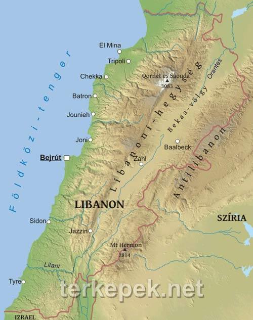 Libanon domborzata és vízrajza